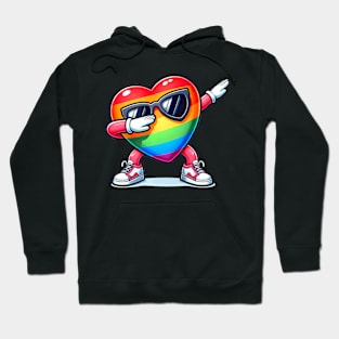 Dabbing Heart LGBT Gay Pride Ally Bi Hoodie